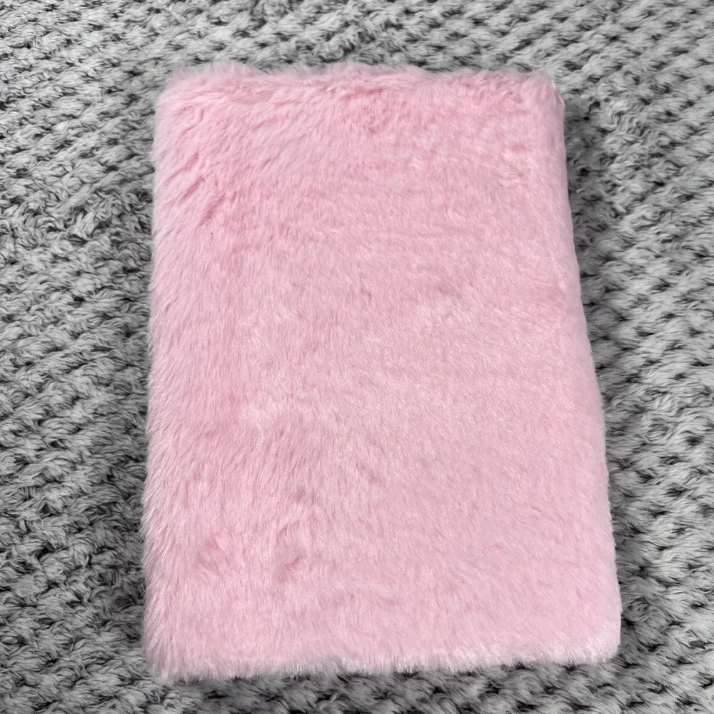 Pink Faux Fur Notebook Journal Unicorn‎ Sequin Heart Cover Kids Girls Diary NEW